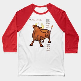 Chinese Year of the Ox Baseball T-Shirt